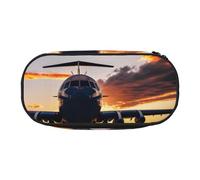 JBJGKHLP Aircraft Plane at Sunset Print Convenient Pencil Case Practical Pen Storage Bags School Office Essentials Vibrant