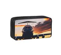 JBJGKHLP Aircraft Plane at Sunset Print Simple Spacious Pen Case Office Stationery Organizer Pouch Lightweight Storage Pens