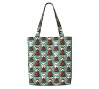 JBJGKHLP Alpaca Llama Print Reusable Canvas Shoulder Bag Large Capacity Tote Travel Picnic Weekend Getaways