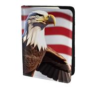 JBJGKHLP Bald Eagle with American Flag Print Passport Travel Document Wallet Case Unisex Lightweight Secure Travel Accessories