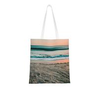 JBJGKHLP Beach Sunset Theme Print Beach Bag Lightweight Bags Eco-Friendly Foldable Travel Gym All Seasons Versatile