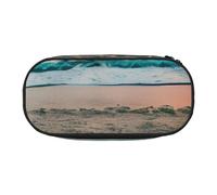 JBJGKHLP Beach Sunset Theme Print Convenient Pencil Case Practical Pen Storage Bags School Office Essentials Vibrant
