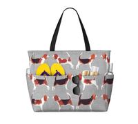 JBJGKHLP Beagle Patterns Print Women Mens Beach Travel Bag Foldable Lightweight Tote For Pool Picnic Camping Gym