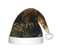 JBJGKHLP Beaver Print Christmas Hat Kids Fits Years Santa Hat with for Holiday Parties Celebrations