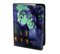 JBJGKHLP Black Haunted Mansion Print Passport Travel Document Wallet Case Unisex Lightweight Secure Travel Accessories
