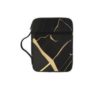 JBJGKHLP Black Marble Texture Gold Print Bible Storage Bag Waterproof Religious Gift for Men Women Home Church Travel