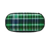JBJGKHLP Blue and Green Scottish Tartan Print Convenient Pencil Case Practical Pen Storage Bags School Office Essentials Vibrant