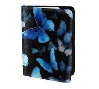 JBJGKHLP Blue Butterflies White Flowers Print Passport Travel Document Wallet Case Unisex Lightweight Secure Travel Accessories