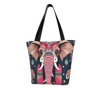 JBJGKHLP Bohemian Elephant Pattern Printwomen'S Shoulder Bag Fashionable Lightweight Casual Shopping Daily Travel Tote