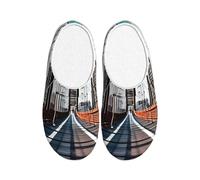 JBJGKHLP Brooklyn Bridge Print Washable Slippers Unisex flip flops with TPR Sole Cute Hotel shoes for Guestss