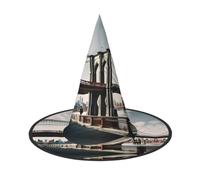 JBJGKHLP Brooklyn Bridge S Print Halloween Witch Hat Carnival Cap Cosplay | Foldable Costume Accessories Men Women Family Gatherings Themed Party