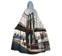 JBJGKHLP Brooklyn Bridge S Print Hooded Cape For Adults Carnival Cosplay 190cm Cloak Comfort Themed Party Masquerade