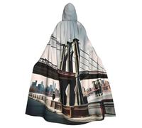 JBJGKHLP Brooklyn Bridge S Print Hooded Cloak Cape Unisex Holiday Costume Carnival Party Theme Decor Celebrations
