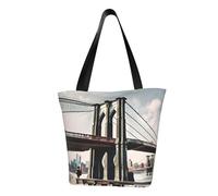 JBJGKHLP Brooklyn Bridge S Printwomen'S Shoulder Bag Fashionable Lightweight Casual Shopping Daily Travel Tote