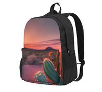 JBJGKHLP Cactus Desert Sunset Print Large Capacity Adult Backpack Water-Resistant Lightweight Daily Outdoor Enthusiasts