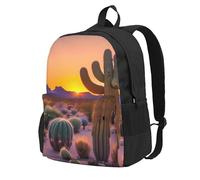 JBJGKHLP Cactus Desert Sunsets Print Large Capacity Adult Backpack Water-Resistant Lightweight Daily Outdoor Enthusiasts