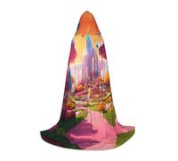 JBJGKHLP Candy Land Print Unisex Hooded Cloak Robe Carnival Halloween Cosplay Christmas Comfortable Stylish