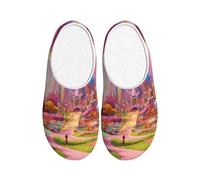JBJGKHLP Candy Land Print Washable Slippers Unisex flip flops with TPR Sole Cute Hotel shoes for Guestss