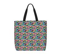 JBJGKHLP Colorful Happy Birthday Cupcakes Print Extra-Large Organizer Bag Unisex Shoulder Tote Shopping Reusable Eco-Friendly
