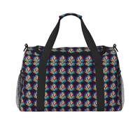JBJGKHLP Colorful Musical Notes Print Versatile Hand Travel Bag Foldable Shoulder Tote Business Trip Outdoor Carry-On