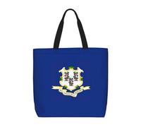 JBJGKHLP Connecticut State Flag Print Large Capacity Bag Women Shoulder Organizer Lightweight Travel Everyday Tote
