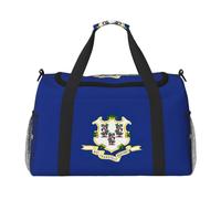 JBJGKHLP Connecticut State Flag Print Versatile Hand Travel Bag Foldable Shoulder Tote Business Trip Outdoor Carry-On