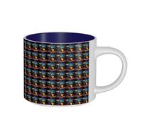JBJGKHLP Cool Drums Set Print Large Capacity Ceramic Mugs Tea for Home Office Kitchen Gift Sets Outdoor Picnic