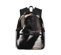 JBJGKHLP Cowboy Black Hat Western Boots Print Water-Resistant Casual Backpack Lightweight Dual Shoulder Bag For Travel Hiking