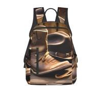 JBJGKHLP Cowboy Hat And Boots Print Lightweight Backpack Unisex Travel Daypack Daily Gym Work Bag Outdoor Commuting