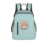 JBJGKHLP Cute Animal Fox Flowers Print Lightweight Backpack Unisex Travel Daypack Daily Gym Work Bag Outdoor Commuting
