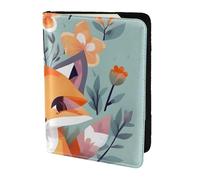 JBJGKHLP Cute Animal Fox Flowers Print Passport Travel Document Wallet Case Unisex Lightweight Secure Travel Accessories
