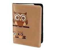 JBJGKHLP Cute Big Brown Cartoon Owls Print Passport Travel Document Wallet Case Unisex Lightweight Secure Travel Accessories