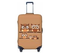 JBJGKHLP Cute Big Brown Cartoon Owls Print Universal Suitcase Elastic Luggage Protector Waterproof Travel Business Vacation