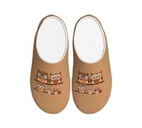 JBJGKHLP Cute Big Brown Cartoon Owls Print Washable Slippers Unisex flip flops with TPR Sole Cute Hotel shoes for Guestss