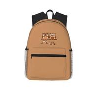 JBJGKHLP Cute Big Brown Cartoon Owls Print Water-Resistant Casual Backpack Lightweight Dual Shoulder Bag For Travel Hiking