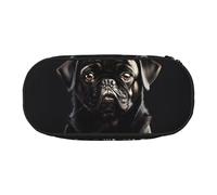 JBJGKHLP Cute Black Pug Dog Print Convenient Pencil Case Practical Pen Storage Bags School Office Essentials Vibrant