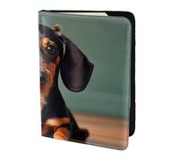 JBJGKHLP Cute Dachshund Duggee Print Passport Travel Document Wallet Case Unisex Lightweight Secure Travel Accessories