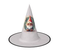 JBJGKHLP Cute Gnome Print Halloween Witch Hat Unisex Carnival Cosplay Party Fashion Cap Costume Accessory