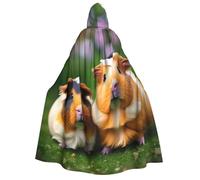 JBJGKHLP Cute Guinea Pigs Print Unisex Adult Hooded Long Sleeve Cloak Halloween Christmas Carnival Theme Parties