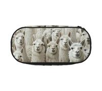 JBJGKHLP Cute Llama Print Convenient Pencil Case Practical Pen Storage Bags School Office Essentials Vibrant