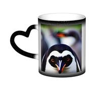JBJGKHLP Cute Penguin Head Print Starry Sky Color-Changing Mug Birthday Anniversary Office Gift Ceramic Coffee Mugs