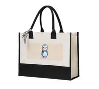 JBJGKHLP Cute Penguin Prints Print Large Capacity Canvas Tote Shopping Bag For Women Eco-Friendly For Mother'S Day