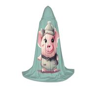 JBJGKHLP Cute Pig Print Unisex Hooded Cloak Robe Carnival Halloween Cosplay Christmas Comfortable Stylish