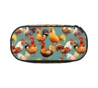 JBJGKHLP Cute Rooster Chickens Print Convenient Pencil Case Practical Pen Storage Bags School Office Essentials Vibrant