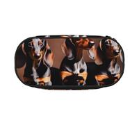 JBJGKHLP Dachshund Weiner Dog Print Convenient Pencil Case Practical Pen Storage Bags School Office Essentials Vibrant