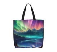 JBJGKHLP Dark Northern Lights Print Large Capacity Bag Women Shoulder Organizer Lightweight Travel Everyday Tote
