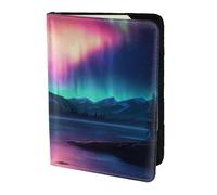 JBJGKHLP Dark Northern Lights Print Passport Travel Document Wallet Case Unisex Lightweight Secure Travel Accessories