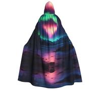 JBJGKHLP Dark Northern Lights Print Unisex Adult Hooded Long Sleeve Cloak Halloween Christmas Carnival Theme Parties