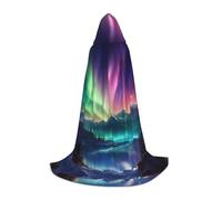 JBJGKHLP Dark Northern Lights Print Unisex Hooded Cloak Robe Carnival Halloween Cosplay Christmas Comfortable Stylish