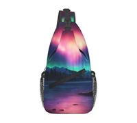 JBJGKHLP Dark Northern LightsPrint Lightweight Cross Chest Bag Hiking Commute Daily Use Diagonally Sling Backpack